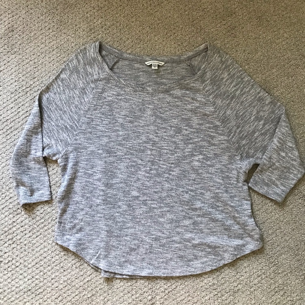5/$15 American Eagle Heathered Gray Dolman Sleeve Sweater Top